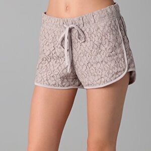 Rory Beca Crisa Lace‎ Running Shorts Size Small Fitness Gym Workout Cream Gray